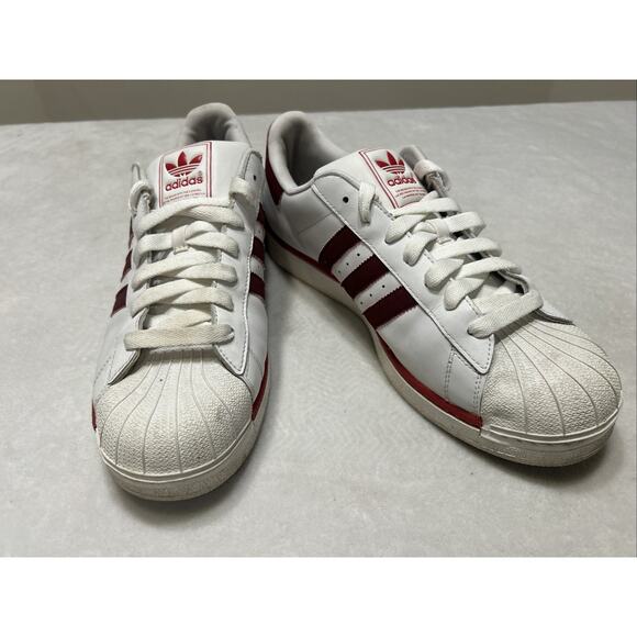 Adidas Superstar Shoes Men’s Size 13 White Red Stripe Shell Toe Classic Low Top - Picture 4 of 8